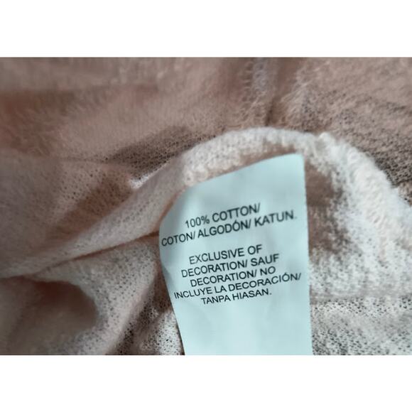 Lucky Brand Pale Pink Embroidered Top with Tasseled Tie at Neck, Sz S - Picture 5 of 5